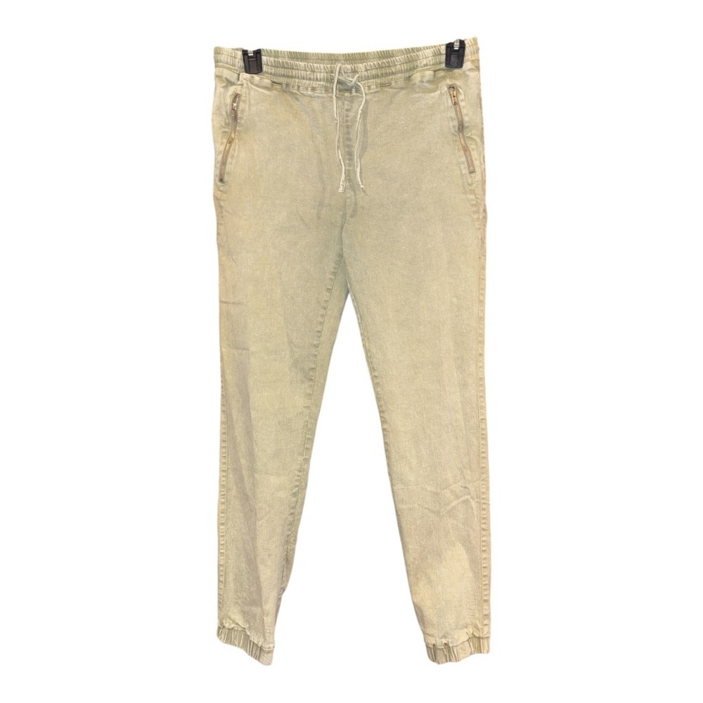 Mustard Seed Dusty Olive flat front zip pockets, elastic hem/waist. Size L AR15